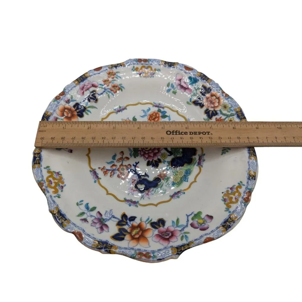 Antique Minton Oriental Japan Floral Pedestal Plate 10